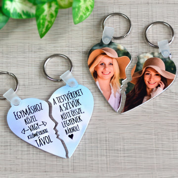 Fényképes páros kulcstartó - testvéreknek