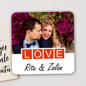 LOVE fényképes hűtőmágnes