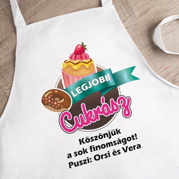 Legjobb cukrász - egyedi kötény
