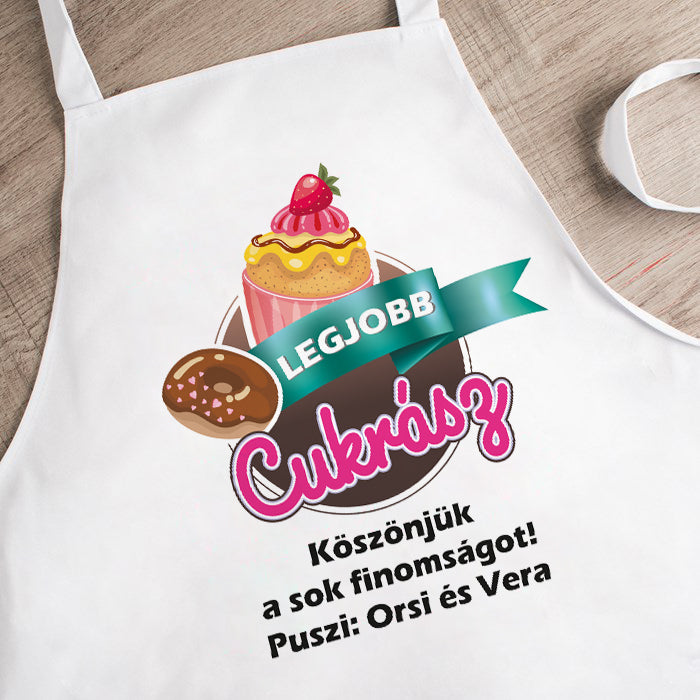 Legjobb cukrász - egyedi kötény