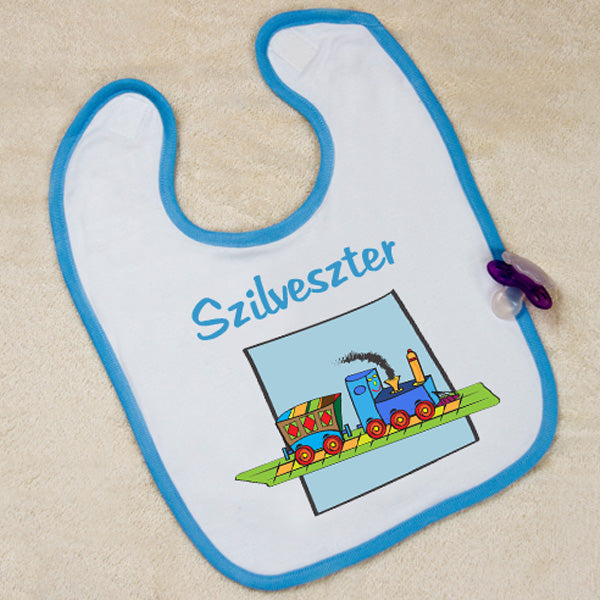 Vonatos bébi előke