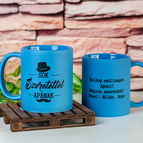 Kék színű bögre édesapáknak