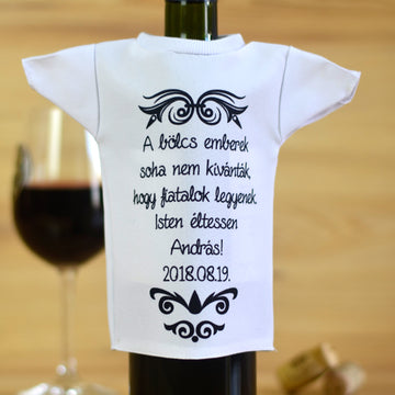 Egyedi borosüveg póló