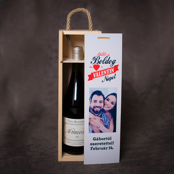 Egyedi borosüvegdoboz Valentin napra