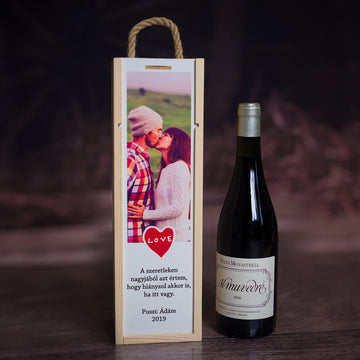 Fényképes borosüvegdoboz