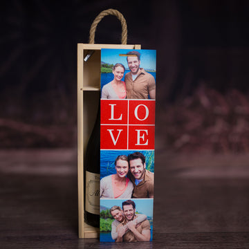 Fényképes borosüvegdoboz