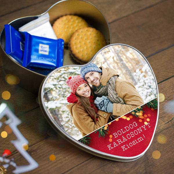 Fényképes karácsonyi fémdoboz