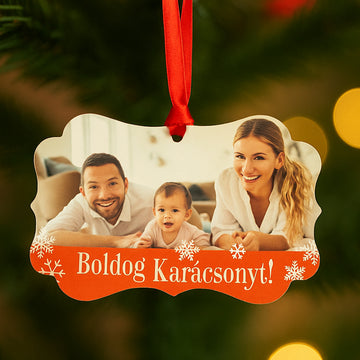 Fényképes fém karácsonyfadísz