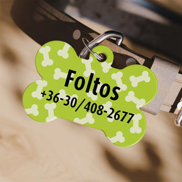 Csont alakú kutyabiléta - zöld