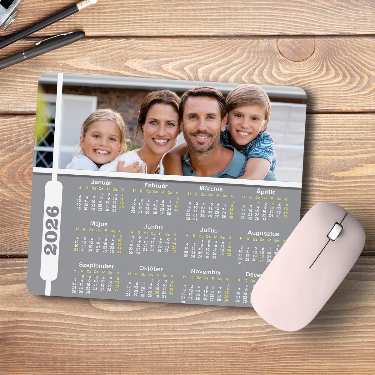 Naptáras fényképes egérpad