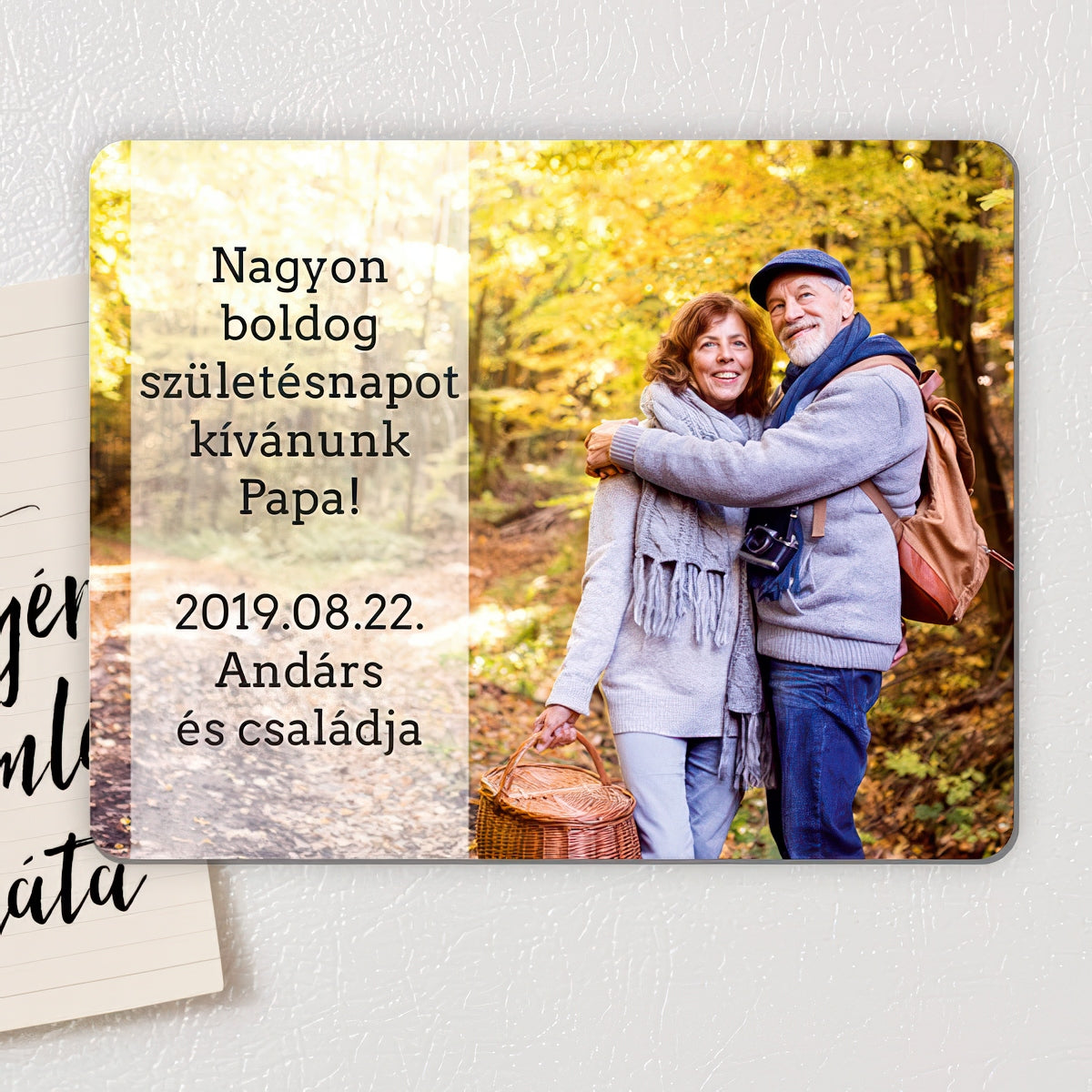 Fényképes fa hűtőmágnes