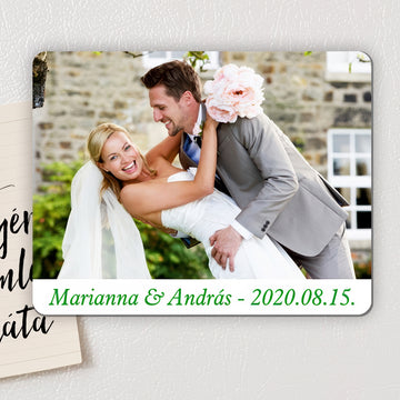 Fényképes hűtőmágnes felirattal