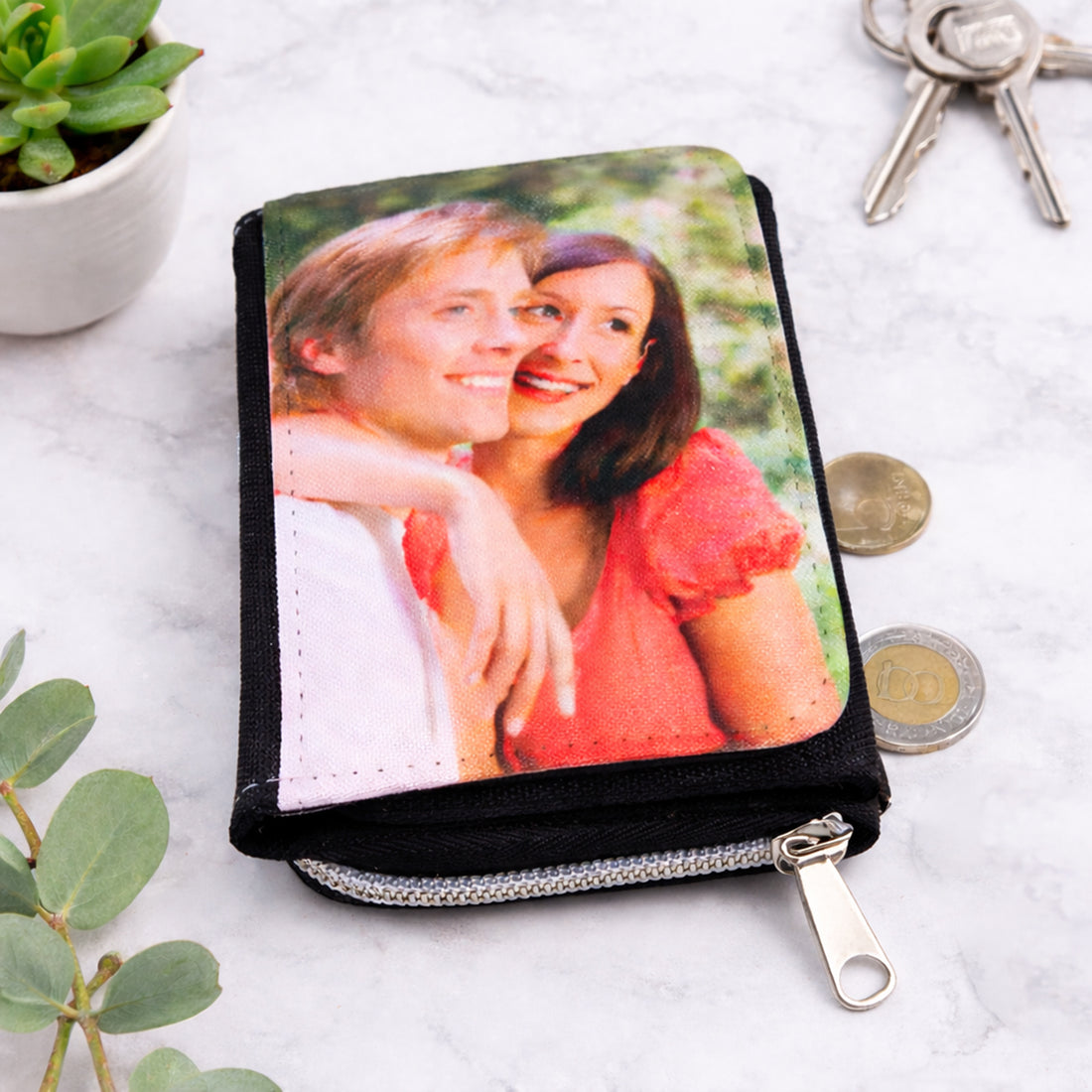 Egyedi fényképes pénztárca saját képpel, cipzáras kivitelben – személyre szabható ajándék nőnek vagy férfinak