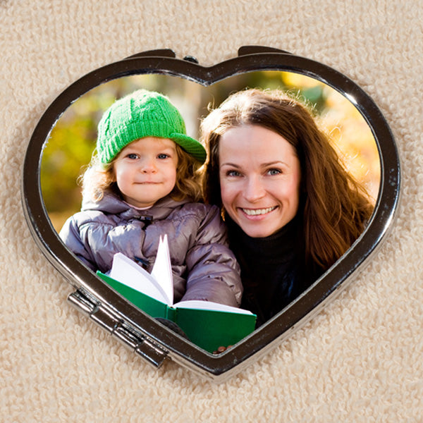 Szív alakú fényképes sminktükör