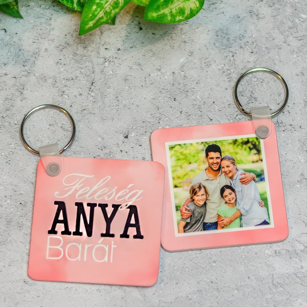 Feleség-Anya-Barát fényképes kulcstartó