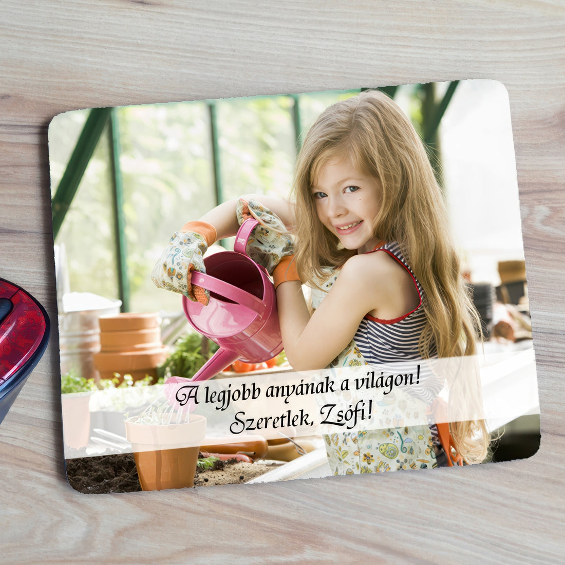 Egyedi fényképes egérpad személyes felirattal és saját fotóval, megható ajándék anyukáknak, családtagoknak vagy különleges alkalmakra