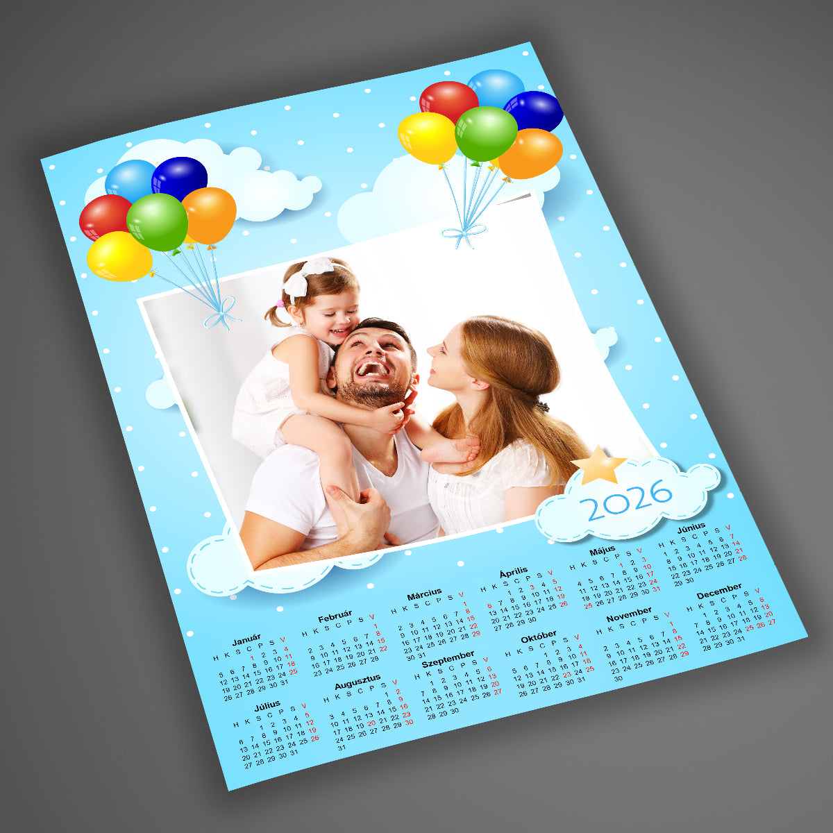 Fényképes falinaptár, A4