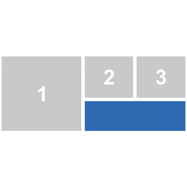 Személyre szabható fényképes bögre 3 képpel és egyedi felirattal – layout terv