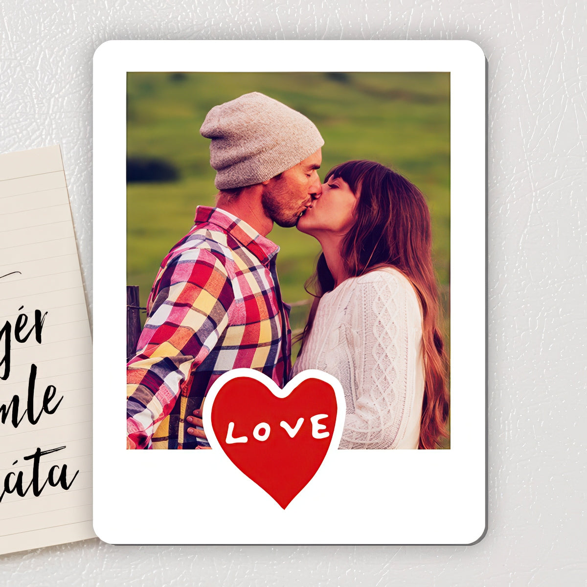 Fényképes fa hűtőmágnes