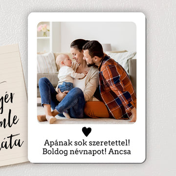 Fényképes fa hűtőmágnes