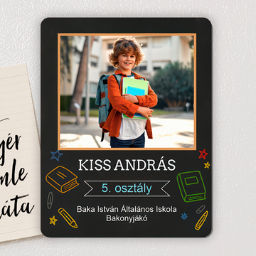 Iskolai fényképes hűtőmágnes