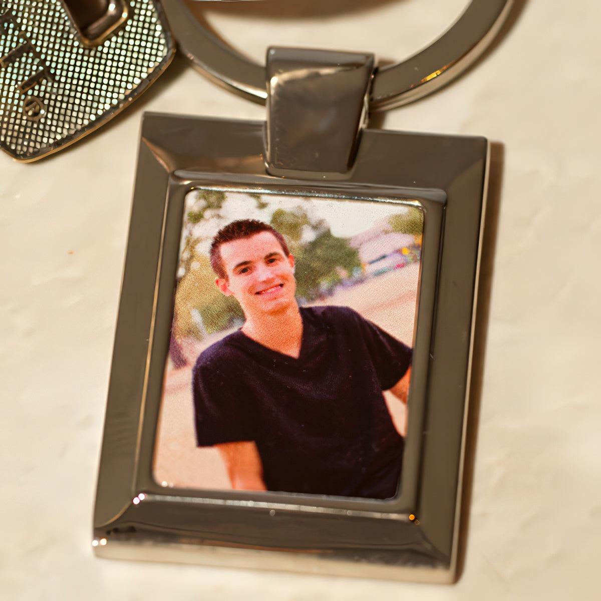 Fényképes fém kulcstartó