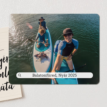 Egyedi fényképes fa hűtőmágnes felirattal