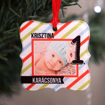 Fényképes karácsonyfadísz, első karácsony