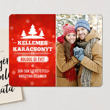 Fényképes karácsonyi hűtőmágnes