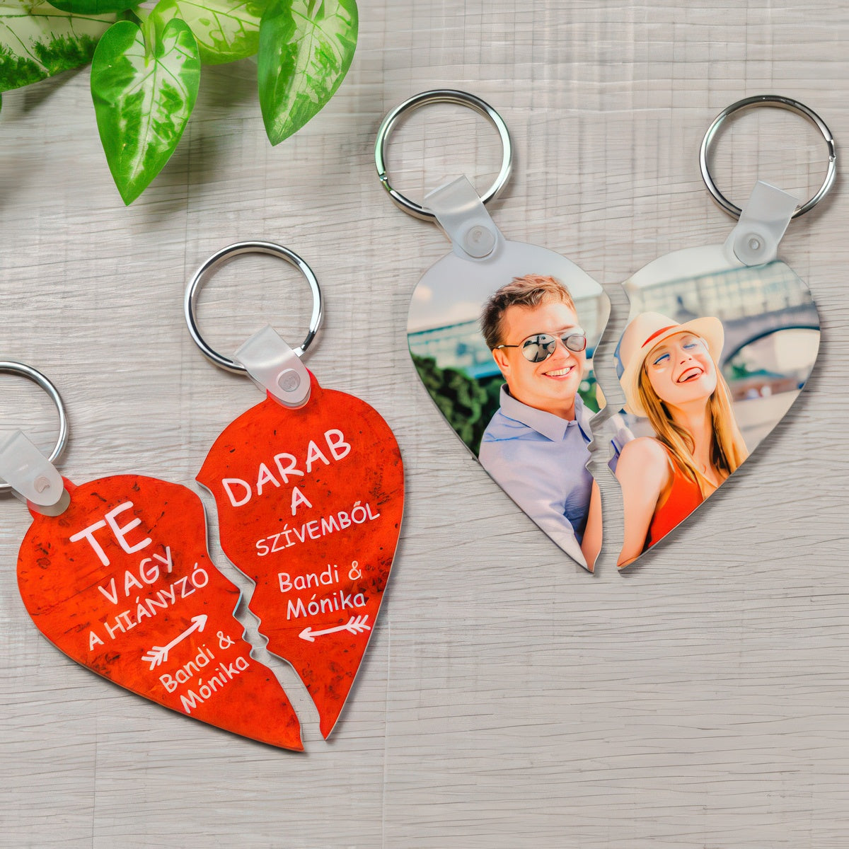 Fényképes páros kulcstartó