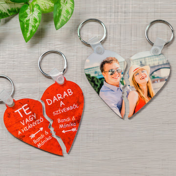 Fényképes páros kulcstartó