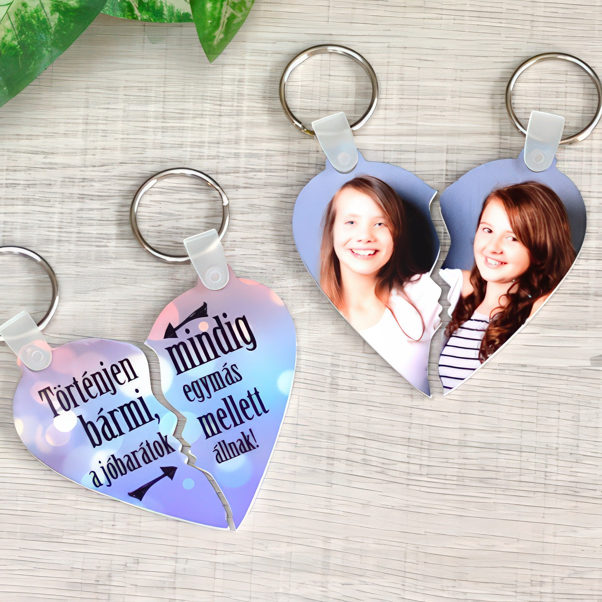 Fényképes páros kulcstartó - barátoknak