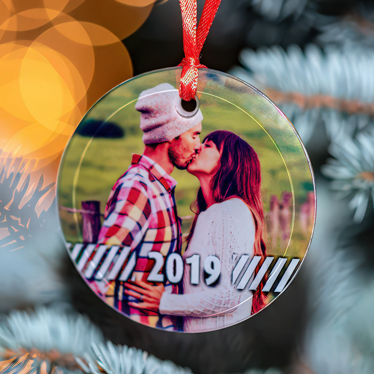 Fényképes üveg karácsonyfadísz