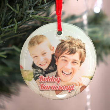 Fényképes üveg karácsonyfadísz