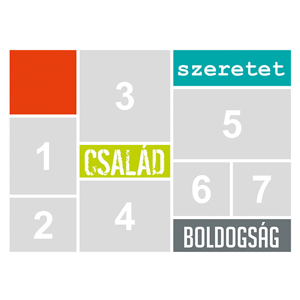 Több képes fa fotópanel saját fényképekkel és személyre szabható felirattal, ahol a képek és az üzenet szabadon cserélhetők.