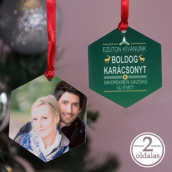 Fényképes karácsonyfadísz, 2 oldalas