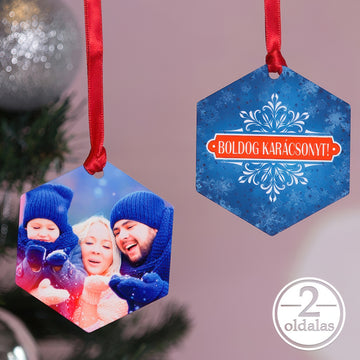Fényképes karácsonyfadísz, 2 oldalas