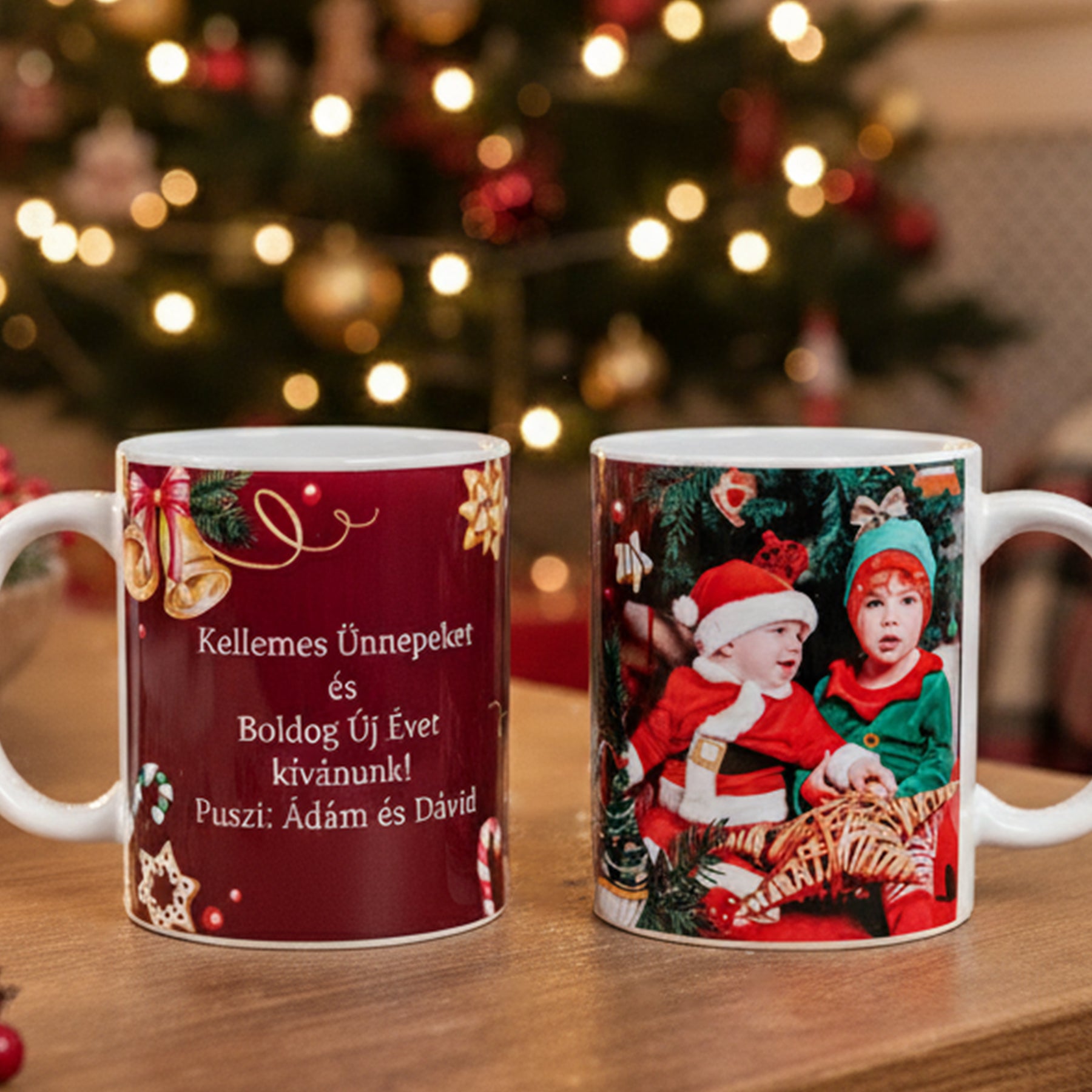 Fényképes karácsonyi bögre – fotóval és személyes üzenettel