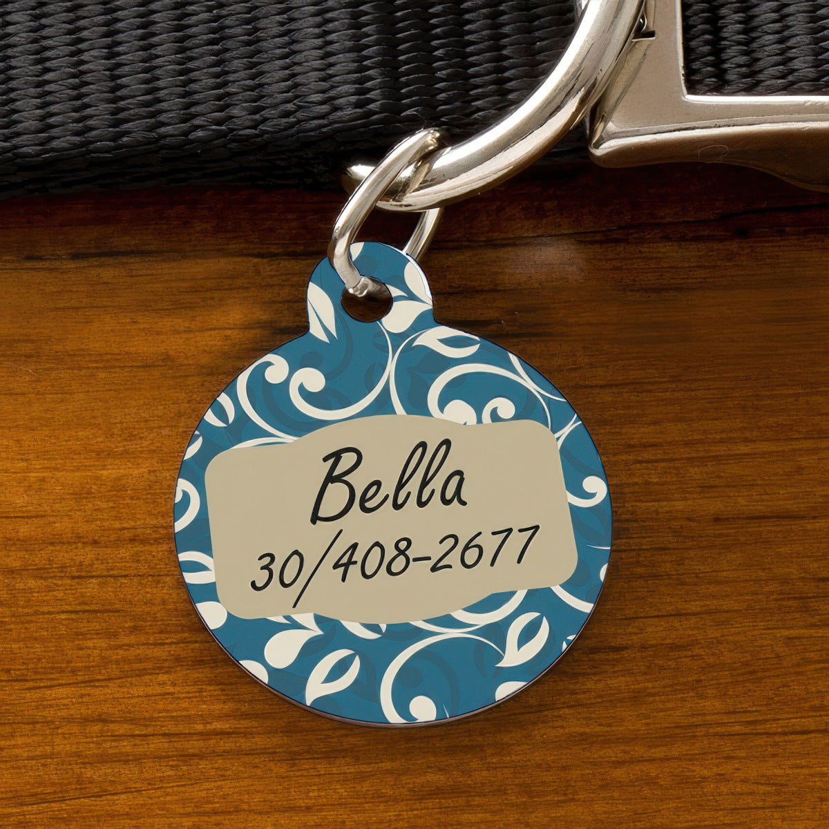 Kör alakú kutyabiléta - névvel és telefonszámmal