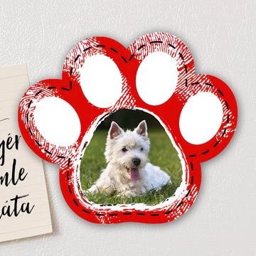 Mancs alakú fényképes hűtőmágnes