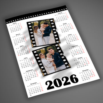 Egylapos 2 fényképes naptár, A4