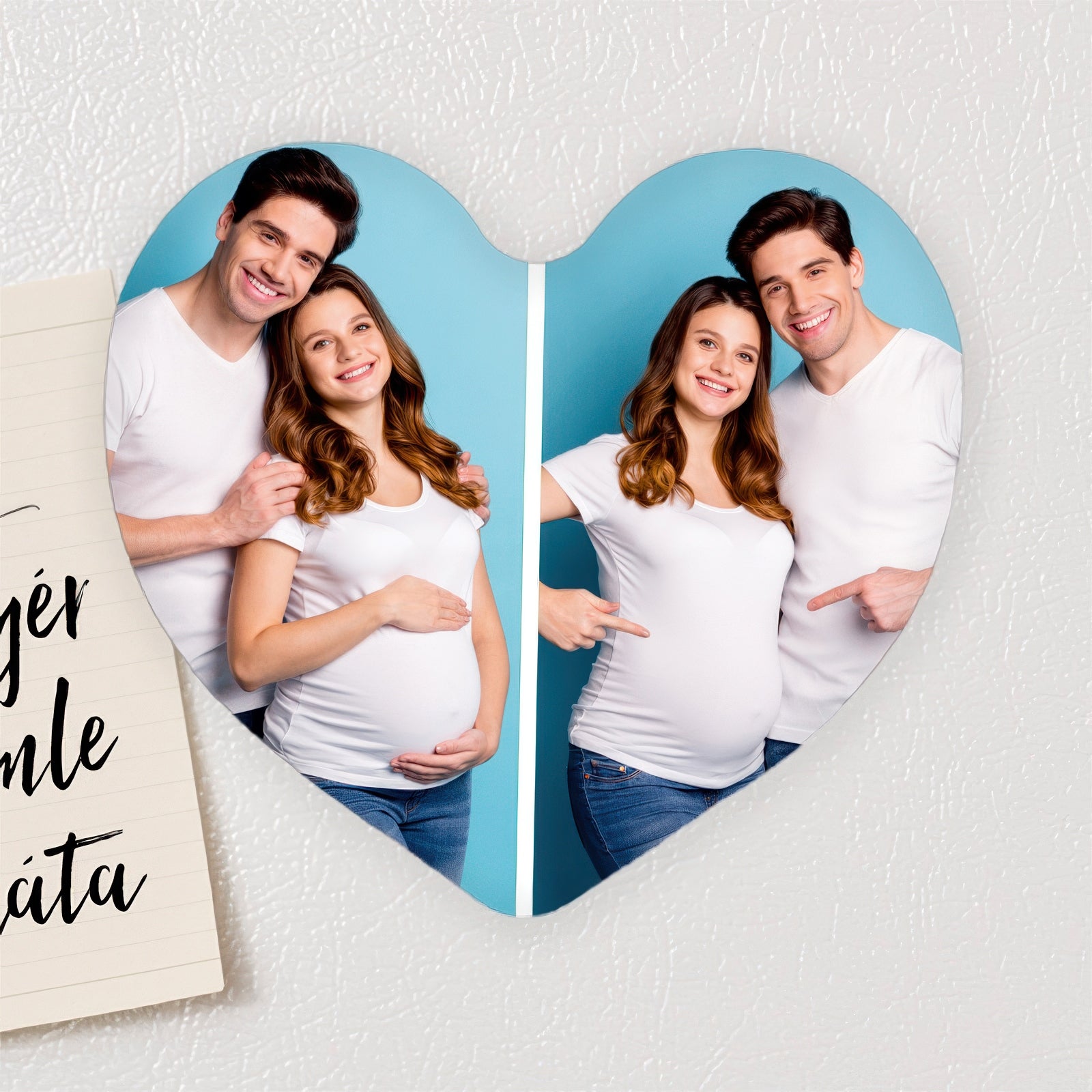 Fényképes szív alakú hűtőmágnes